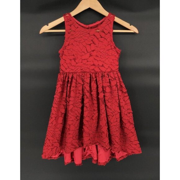 Chasing Fireflies Other - Chasing Fireflies Red Leaf Applique Sleeveless Party Dress Girls 6 Flower Girl
